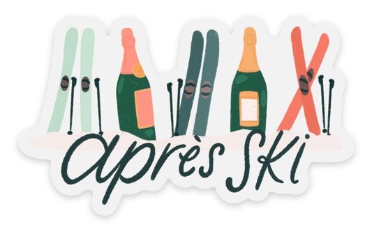 Clear Apres Ski Sticker, 3x1.79in