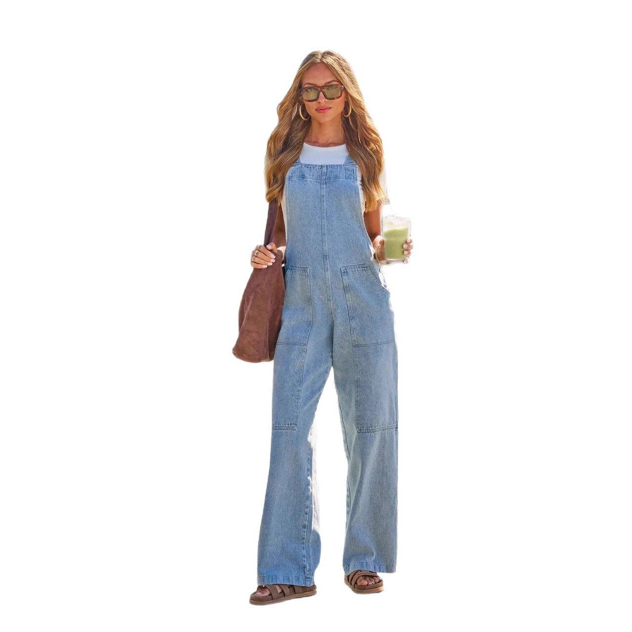 Trendy Casual Wide-Leg Denim Overalls for Women