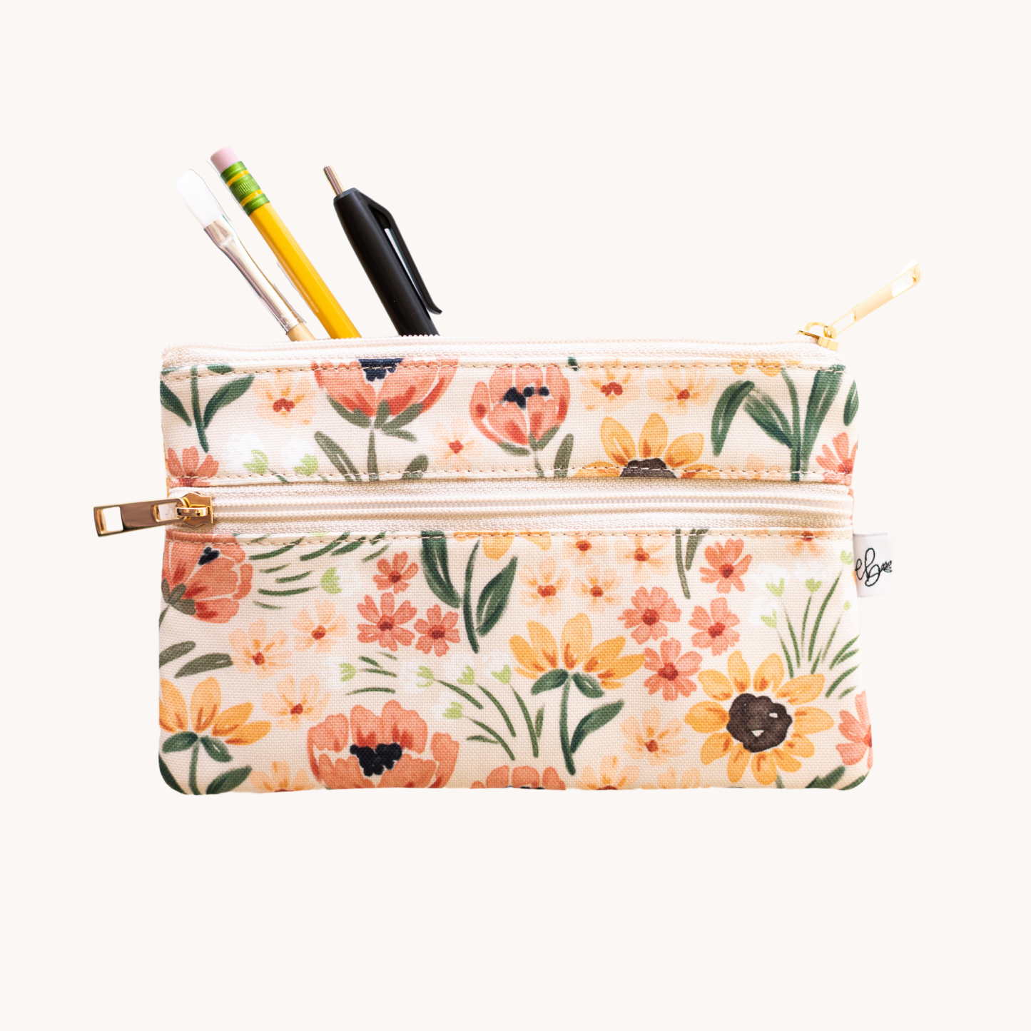 Elyse Sunny Poppies Pencil Pouch