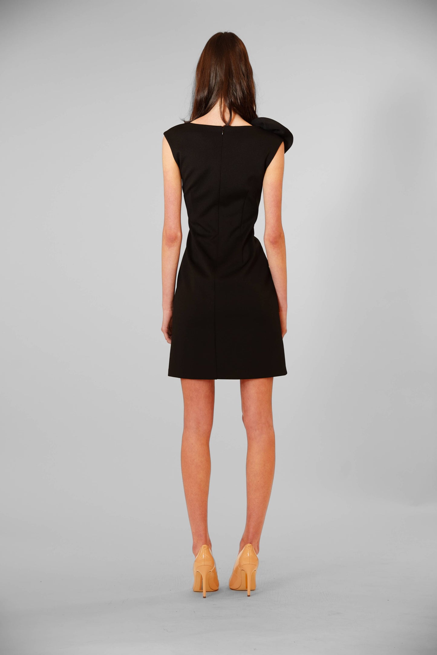 SLEEVELESS DRESS WITH TWO ROW RUFFLE HEM