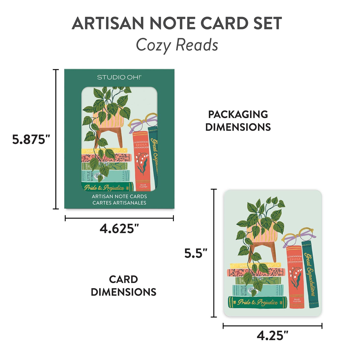 Studio Oh Cozy Reads Artisan Note Card Set