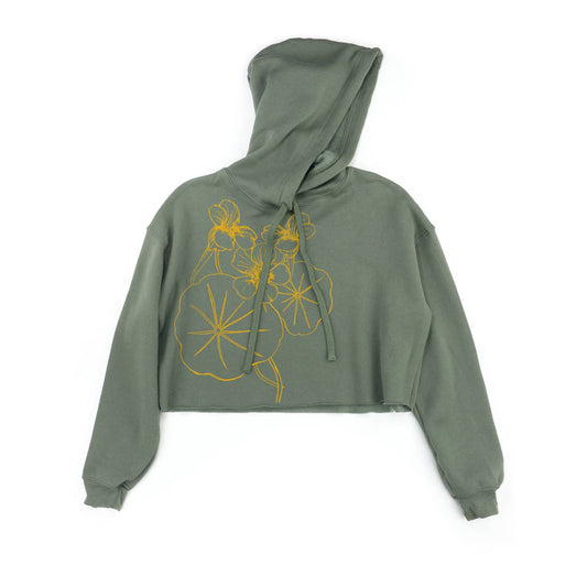 Supermaggie Nasturtiums Mandy Crop Hoodie