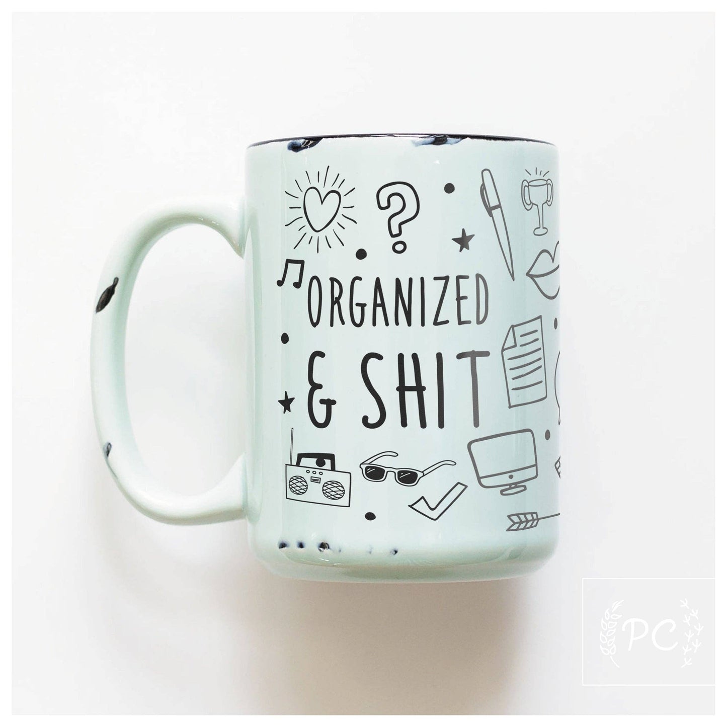 Organized & shit - pattern | ceramic mug