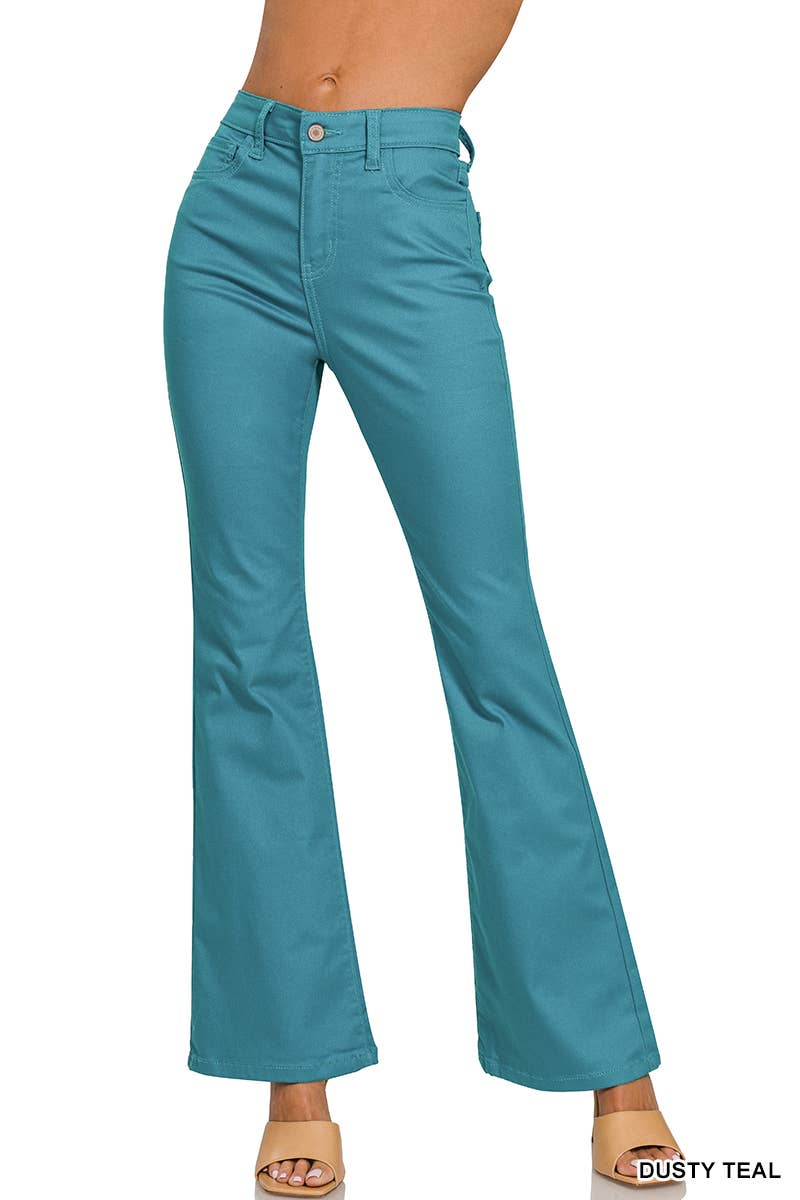 Zenana High-rise Bootcut Color Denim Pants