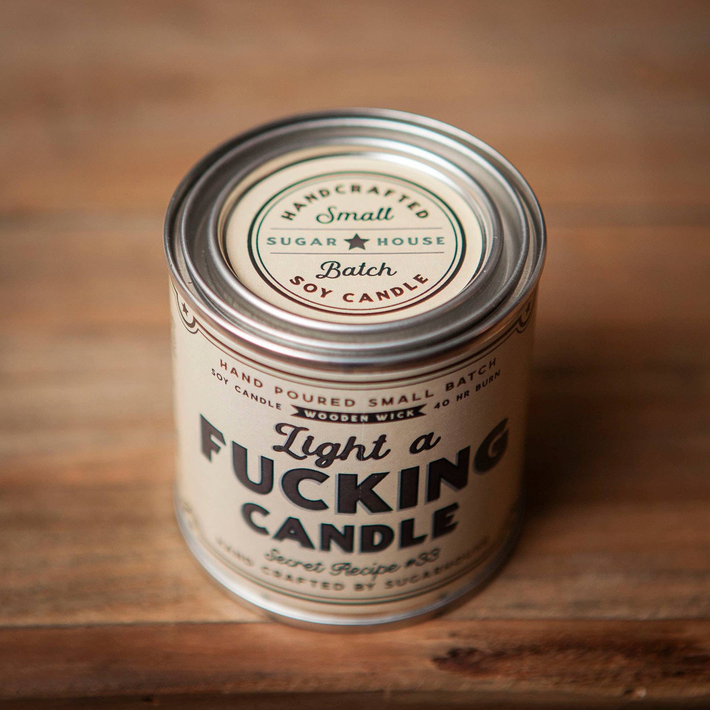 Light a Fucking Candle Soy Candle with Wooden Wick