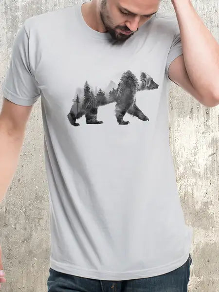 Black Lantern Double Exposure Bear Men's T-Shirt