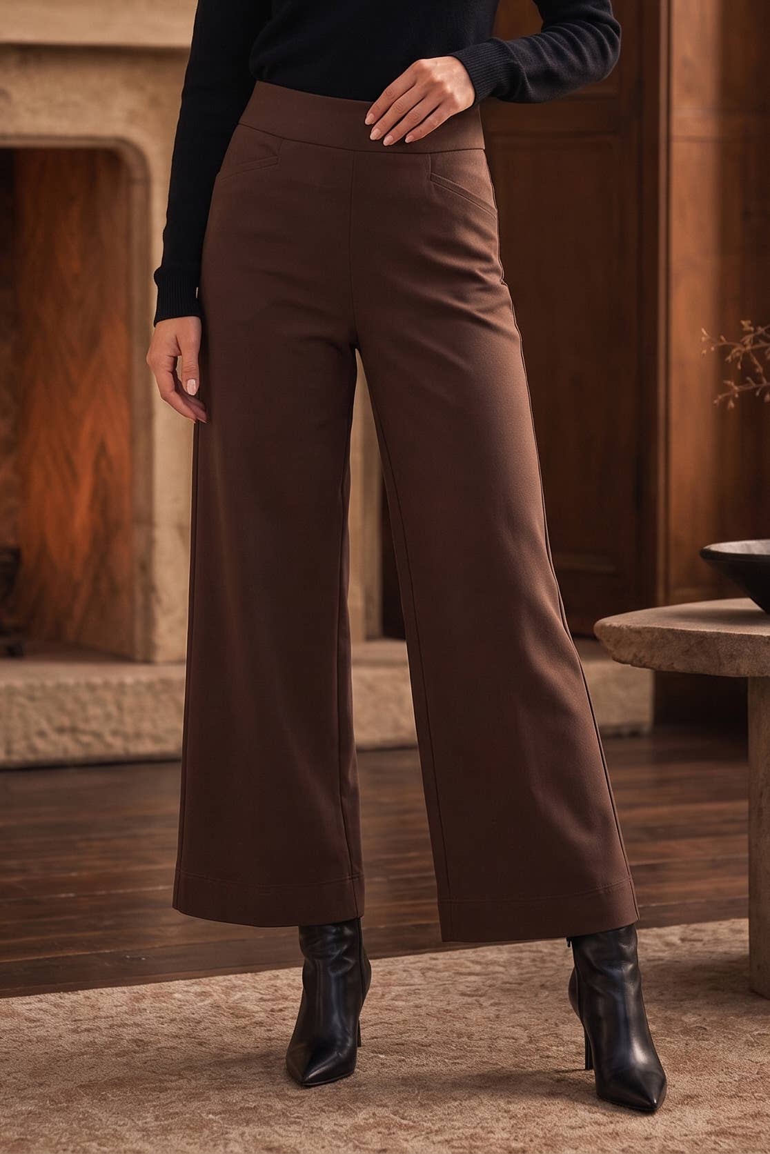 Dear Scarlett High Rise Twill Wide-Leg Pants