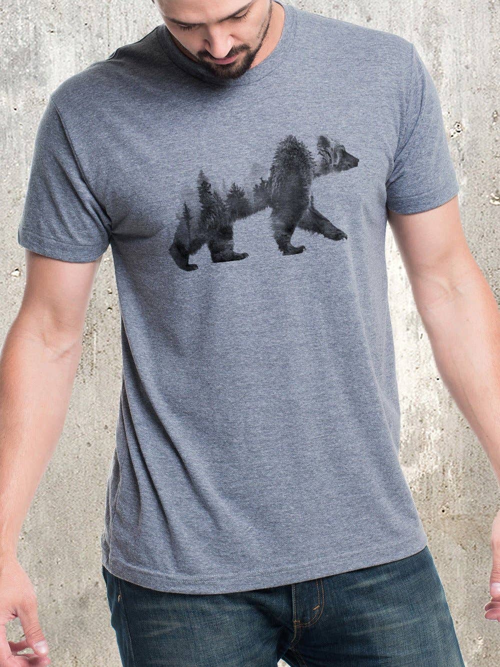 Black Lantern Double Exposure Bear Men's T-Shirt