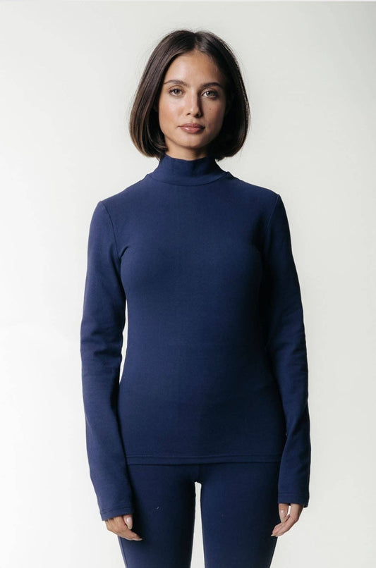 Colourful Rebel Uni Fitted Turtleneck Top | Peacoat Blue