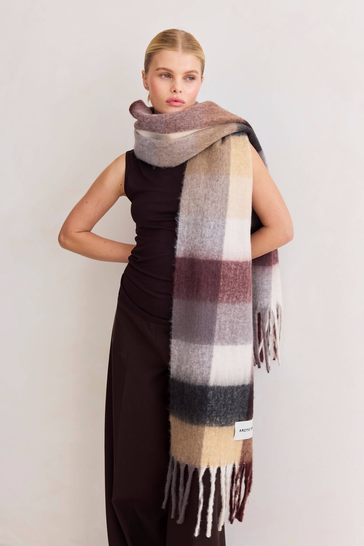 Arctic Fox The Reykjavik Scarf - 100% Recycled - Dark Berry - FW26