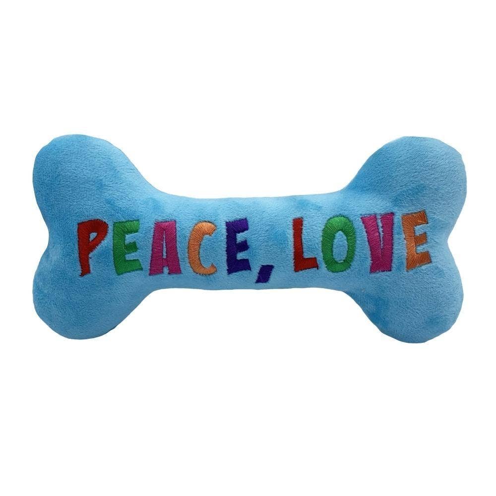 Peace, Love, Belly Rubs Bone For Dogs