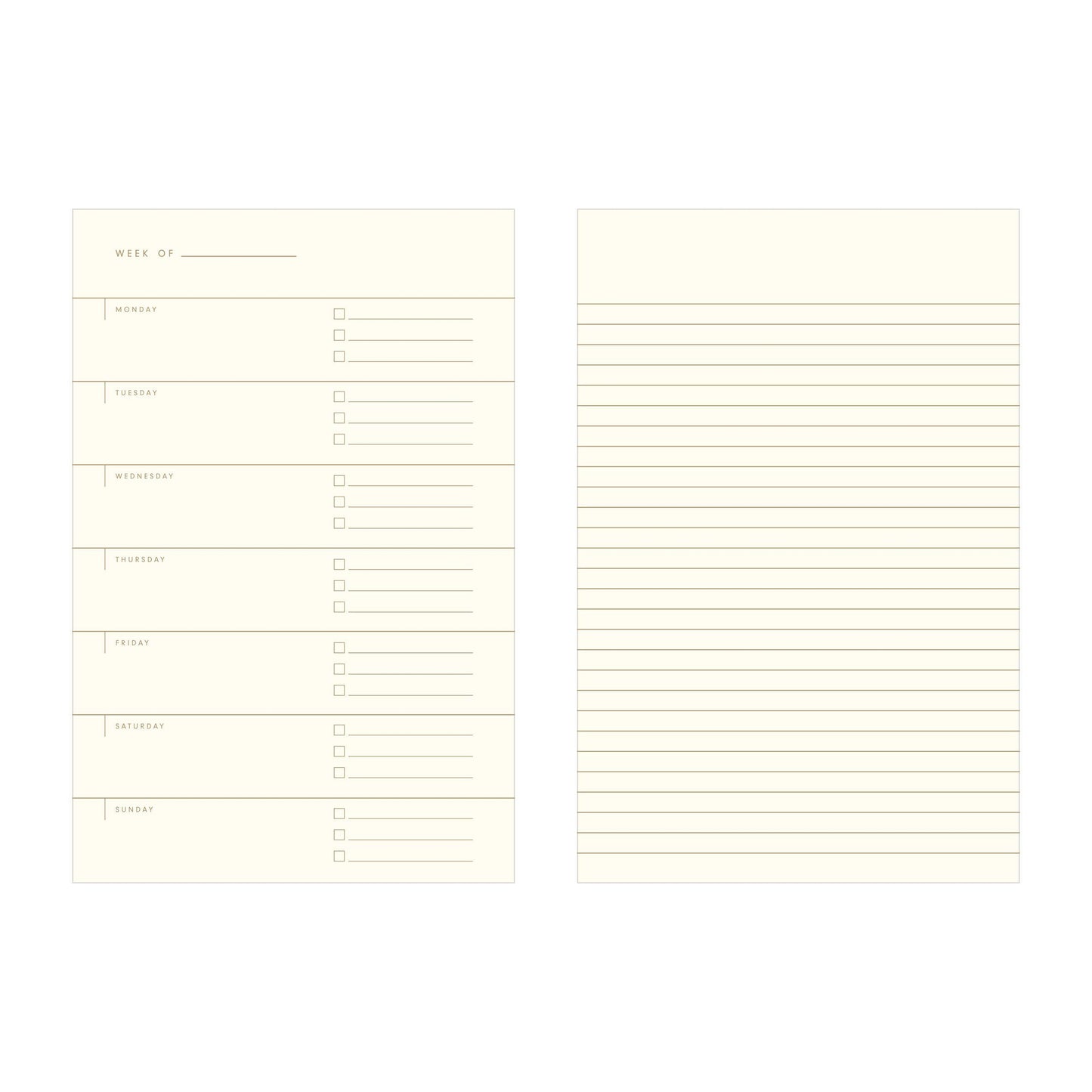 Ruff Striped Undated Weekly Planner Journal