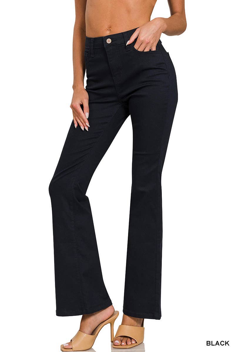 Zenana High-rise Bootcut Color Denim Pants
