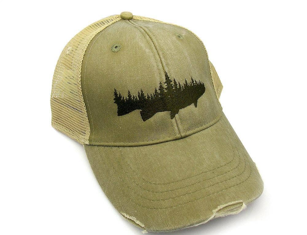 Black Lantern Fish & Forest Trucker Hat