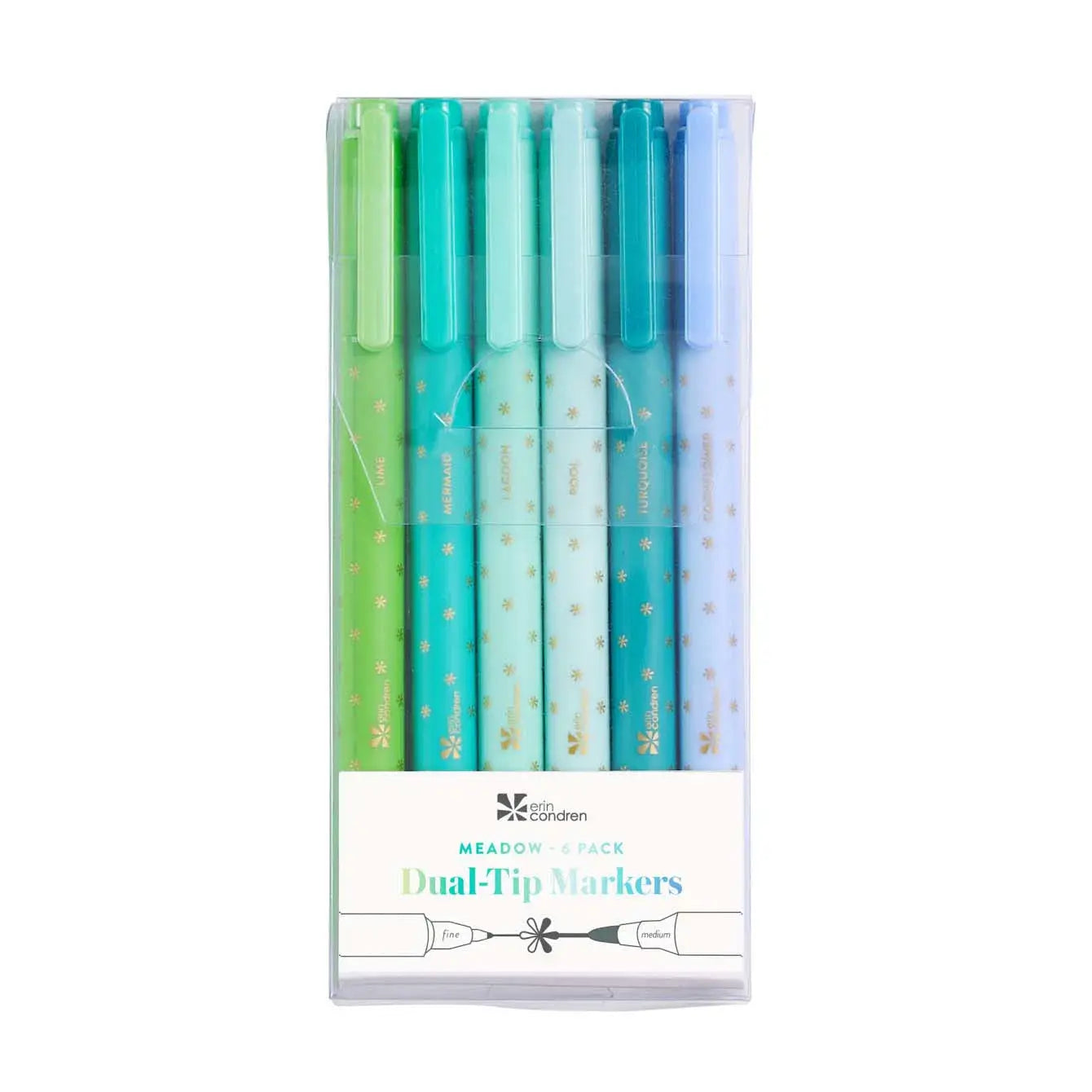 Erin Condren Classic Dual-Tip Markers 6-pack - Meadow