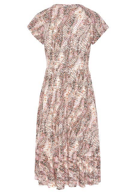 LASCANA Women's V-Neck Flounce Dress