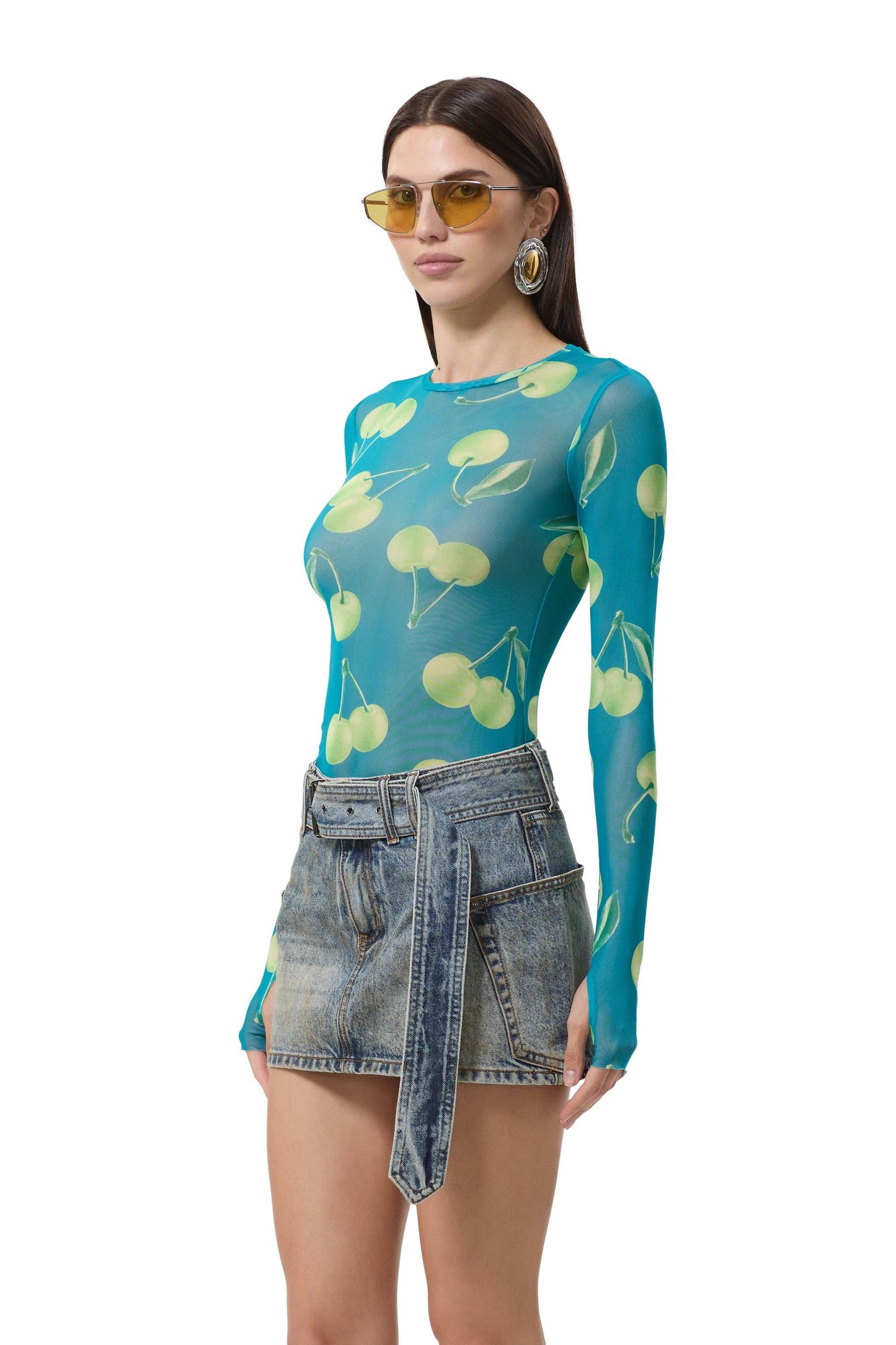 AFRM Kaylee Top - Teal Cherry