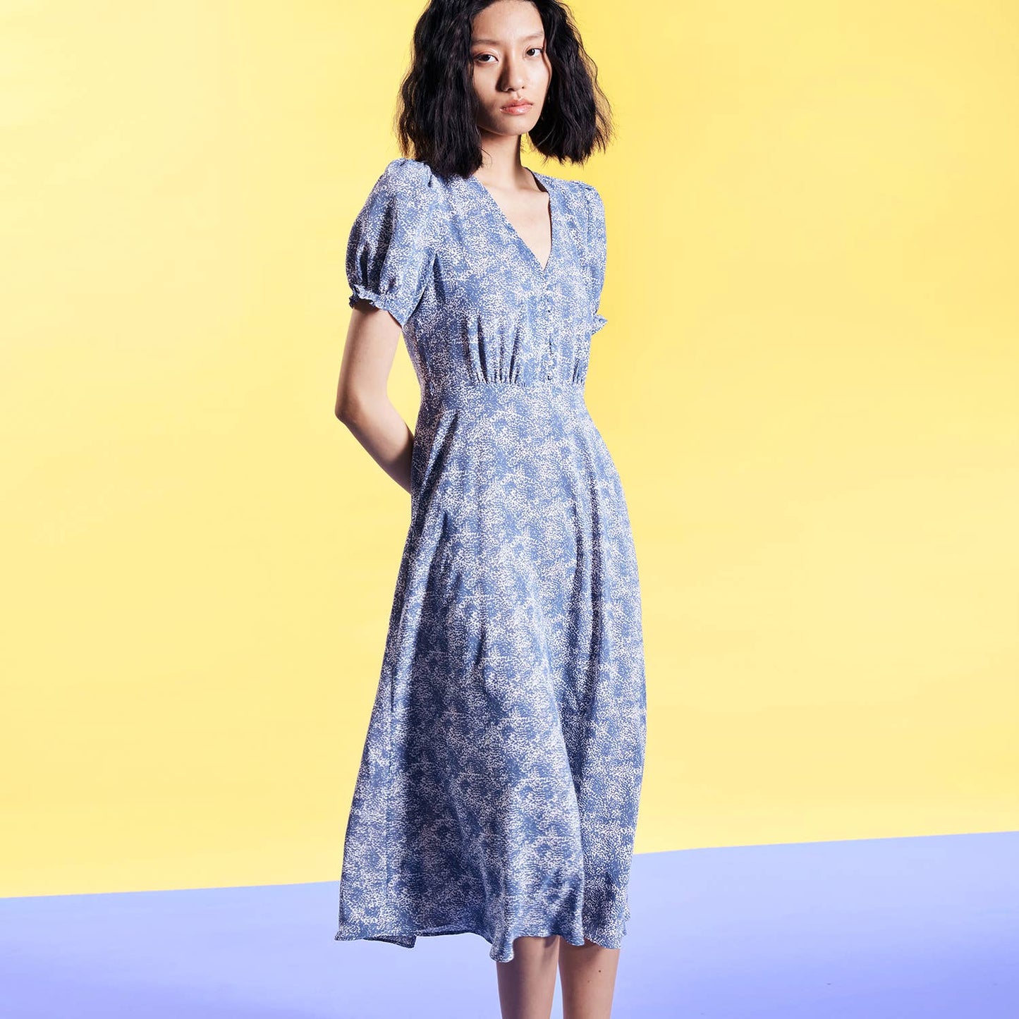 Smart Liberty print flared empire dress