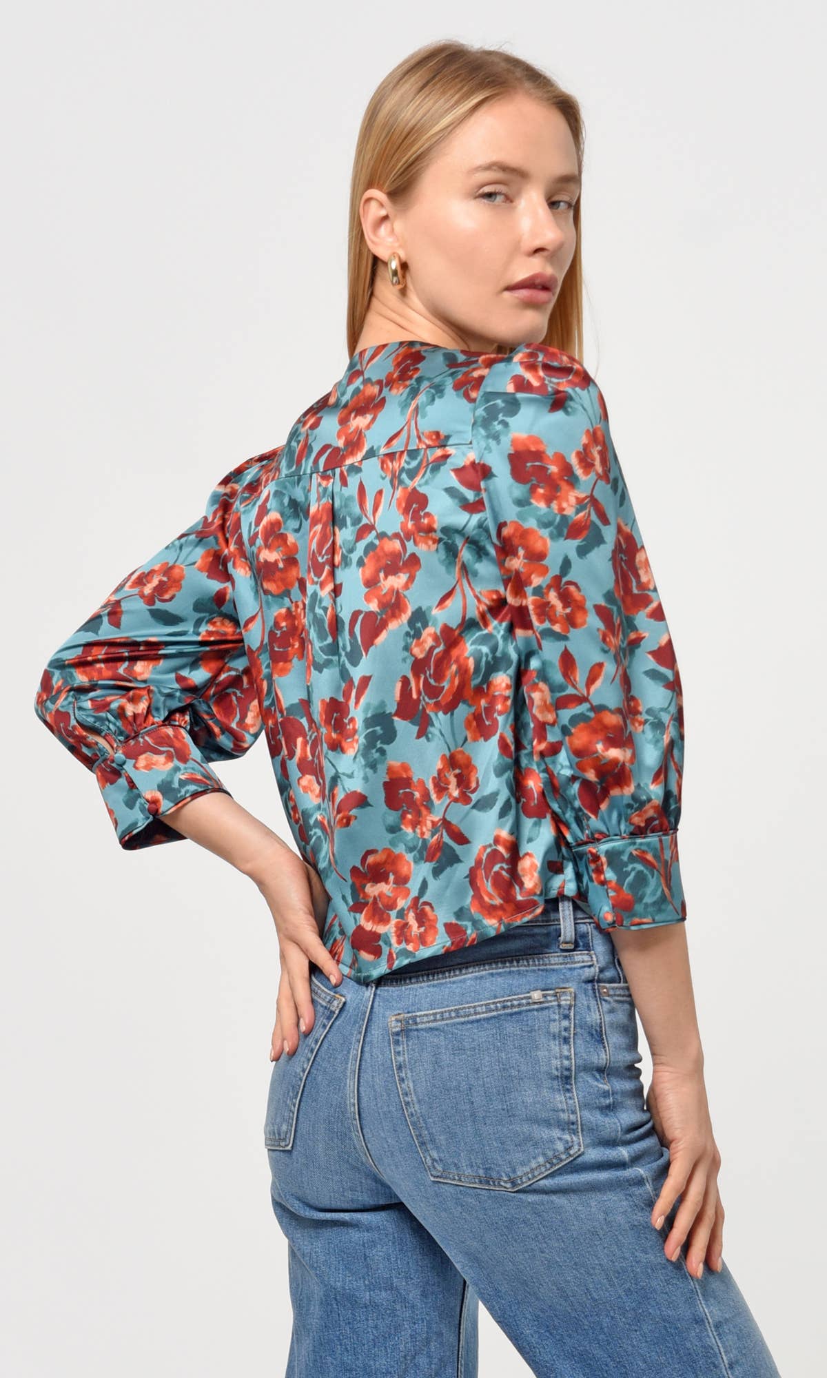 Lourdes Wrap Satin Blouse