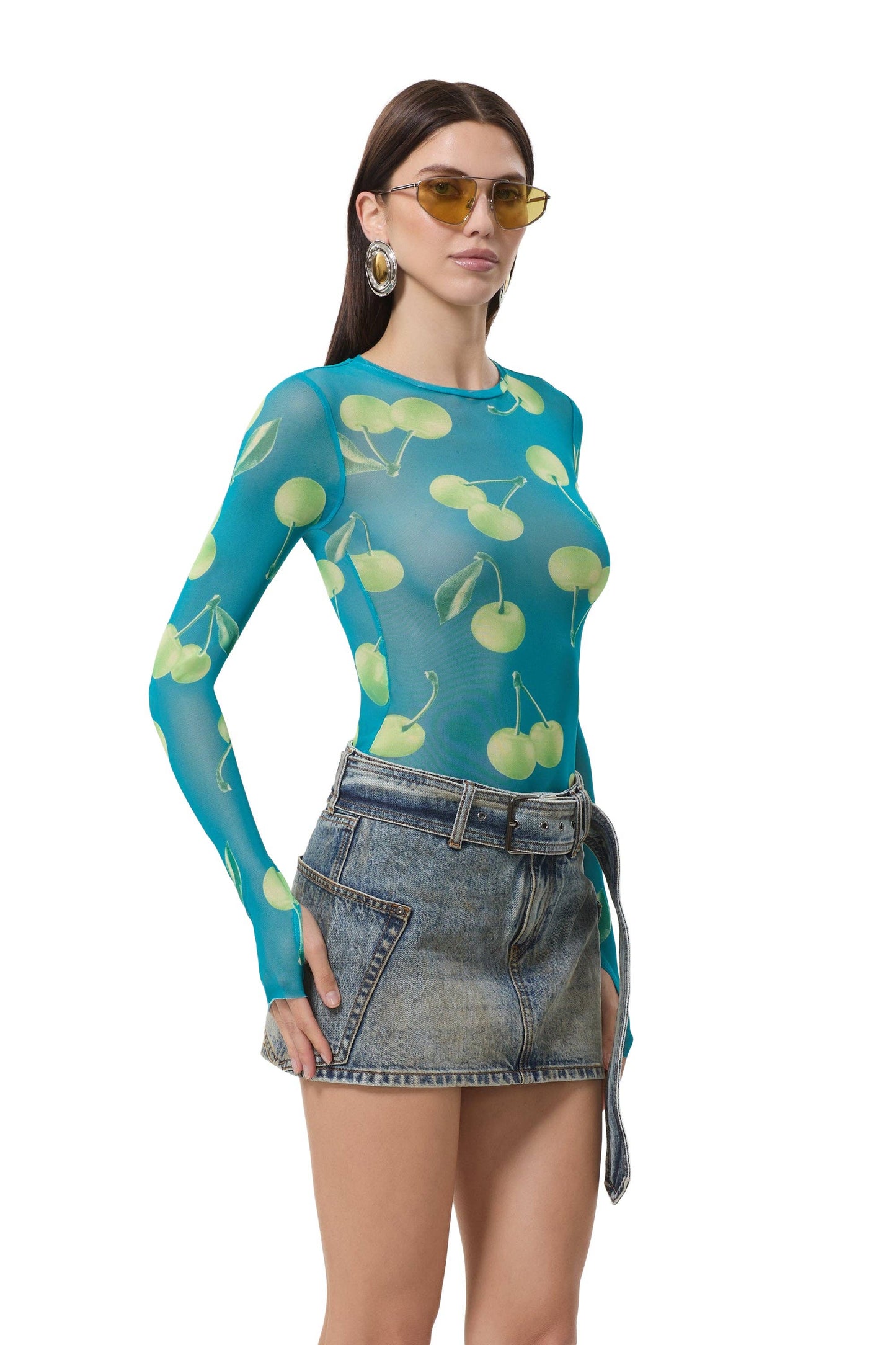 AFRM Kaylee Top - Teal Cherry