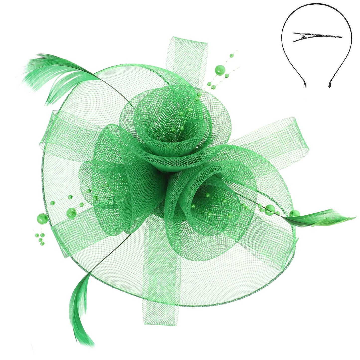 Sophia Fashion Fascinator with Feather Hair Clip
