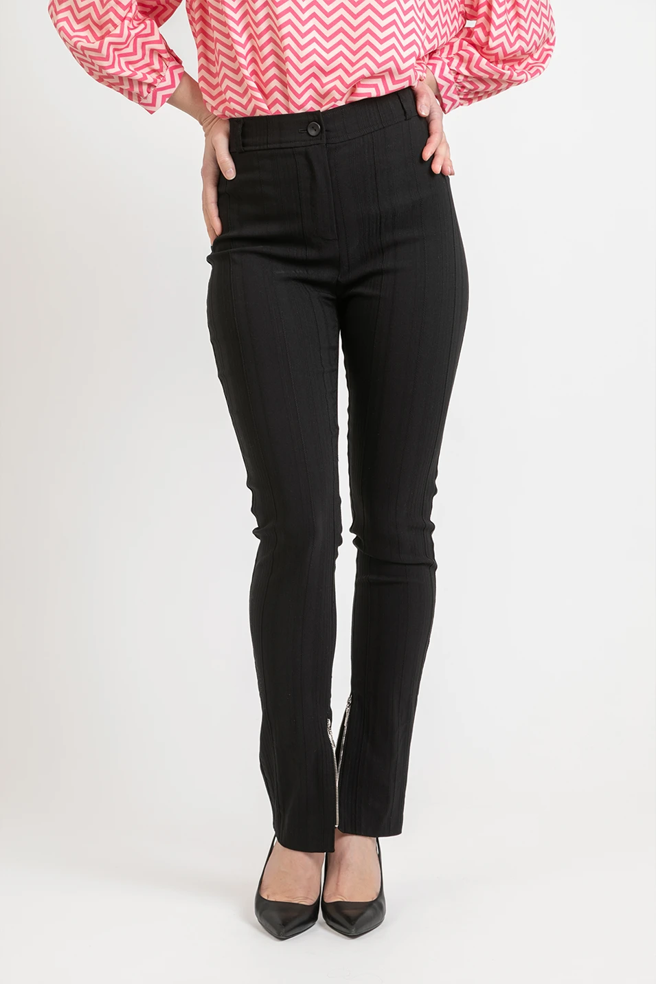 Ficelle JASMIN slim fit black pants