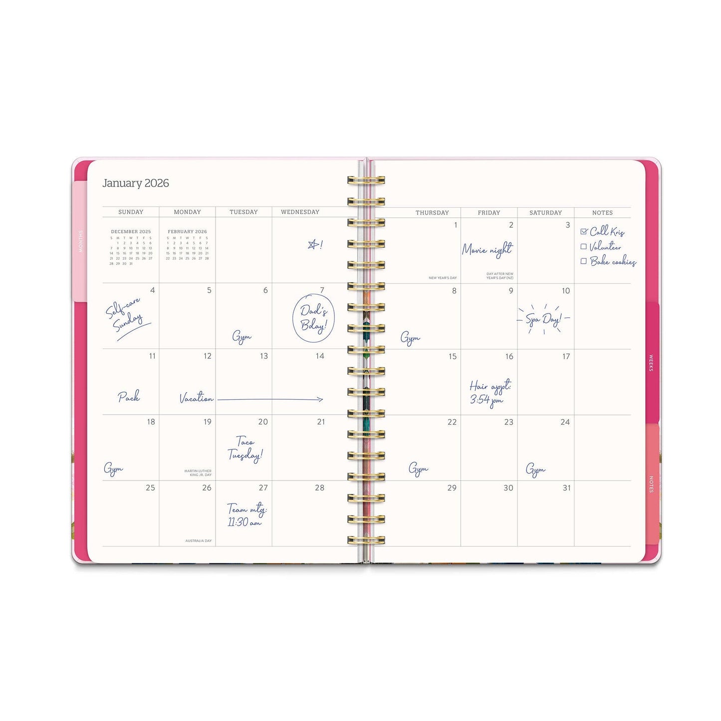 Studio Oh 2026 Bella Flora Tri-Tab Planner