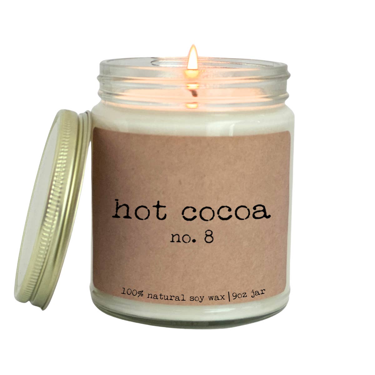 Moonlight Hot Cocoa Candle - 9oz Glass Jar - Craft Label, Apothecary