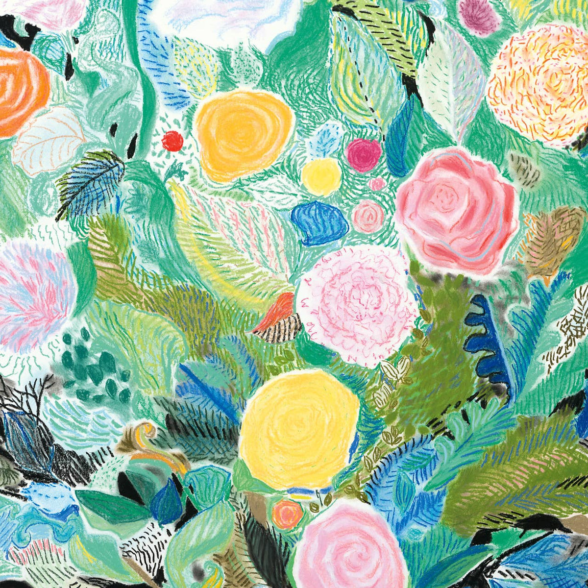 Demdaco ArtLifting Rectangle Scarf - Floral Black