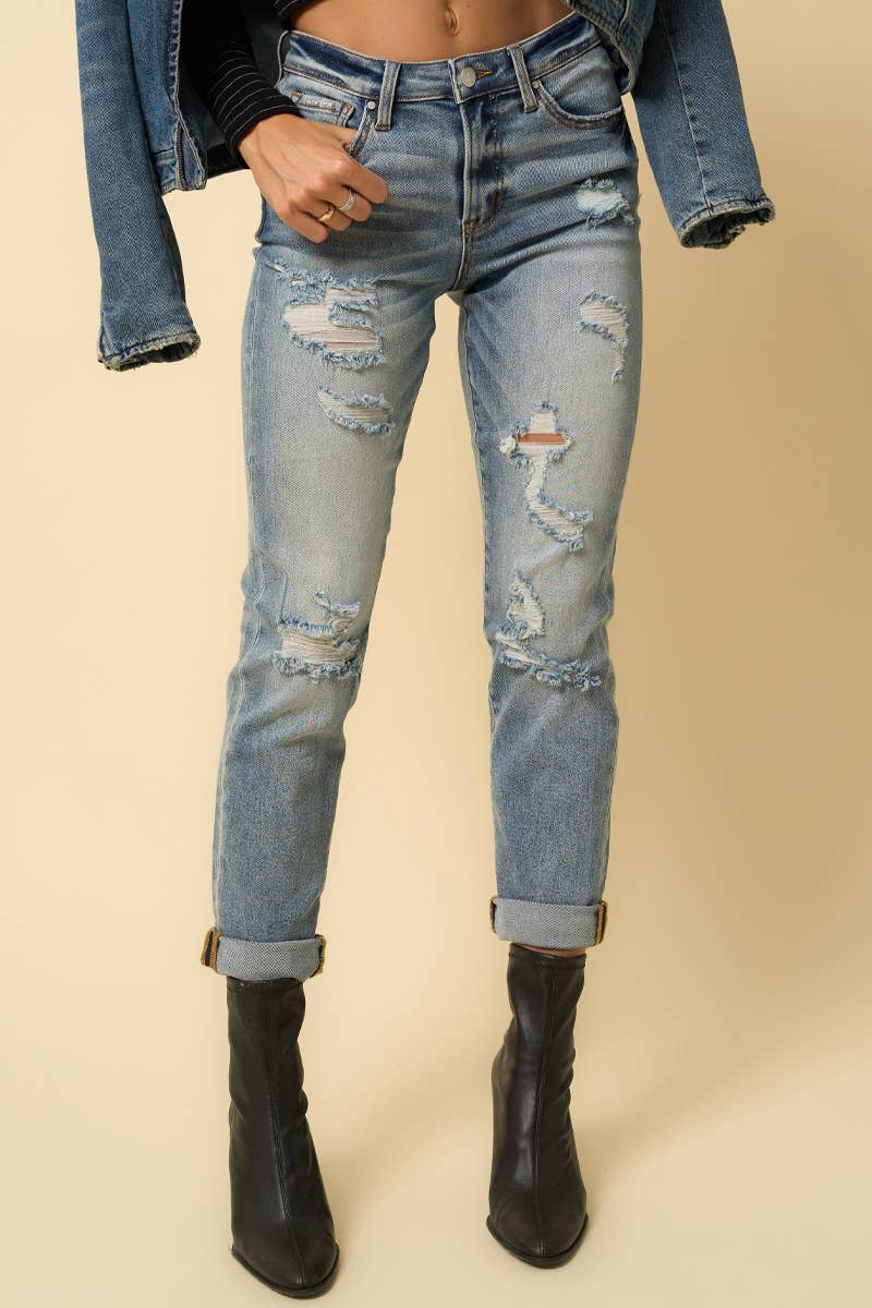 Insane High Rise Girlfriend Jeans