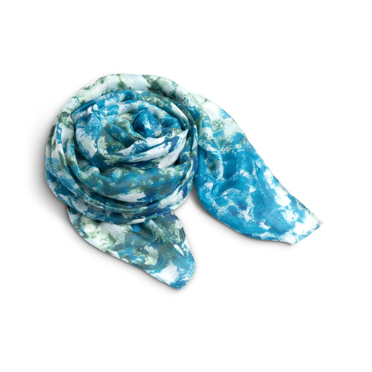 Demdaco ArtLifting Rectangle Scarf - White Flowers