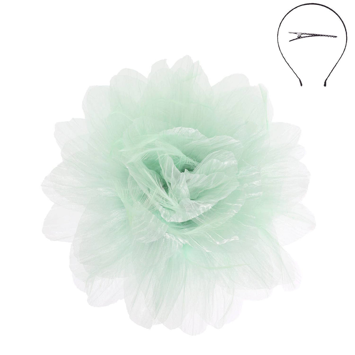 Sophia Feather Flower Fascinator With Headband And Clip