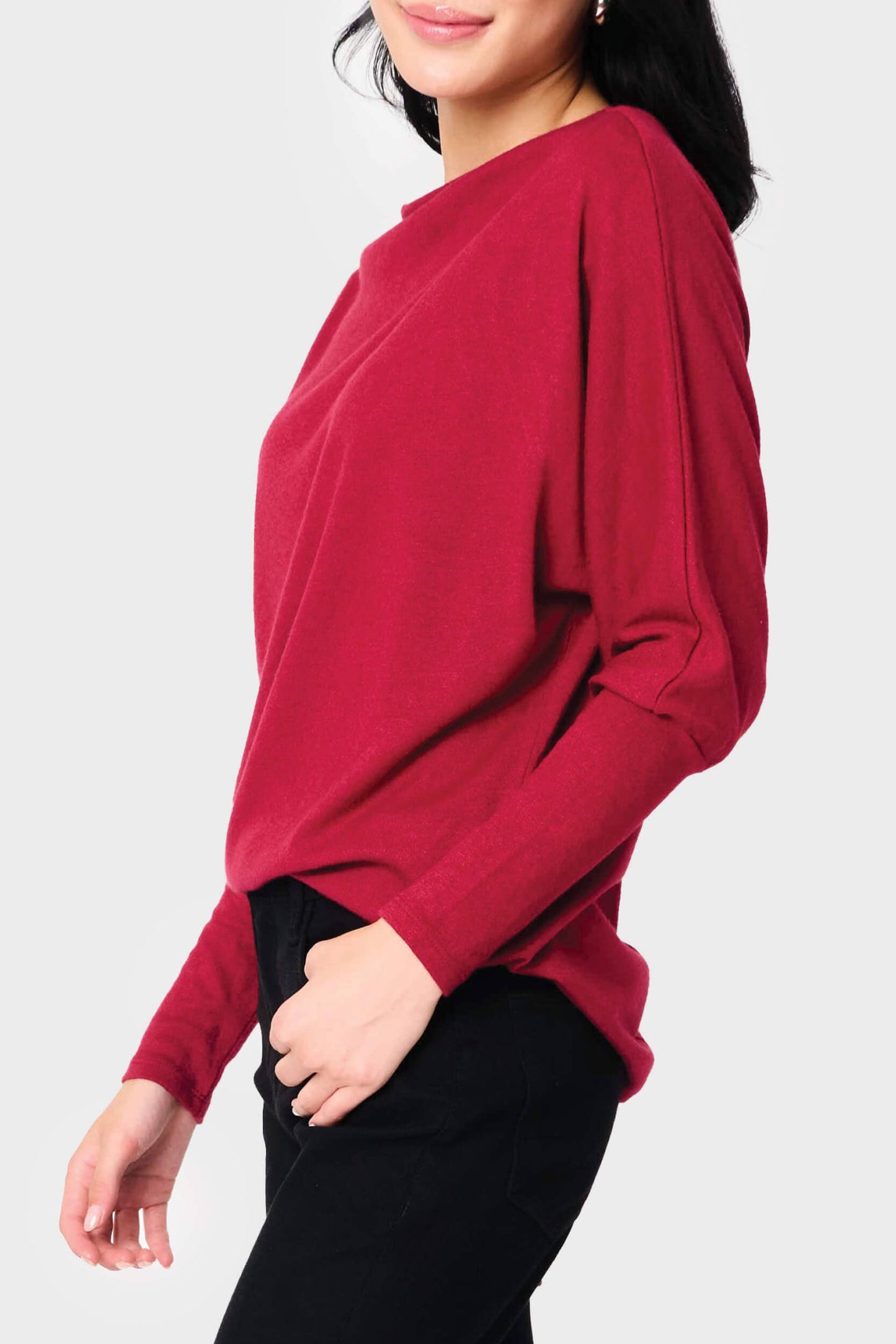 Gibson Look Slouchy Luxe Open Neck Sweater