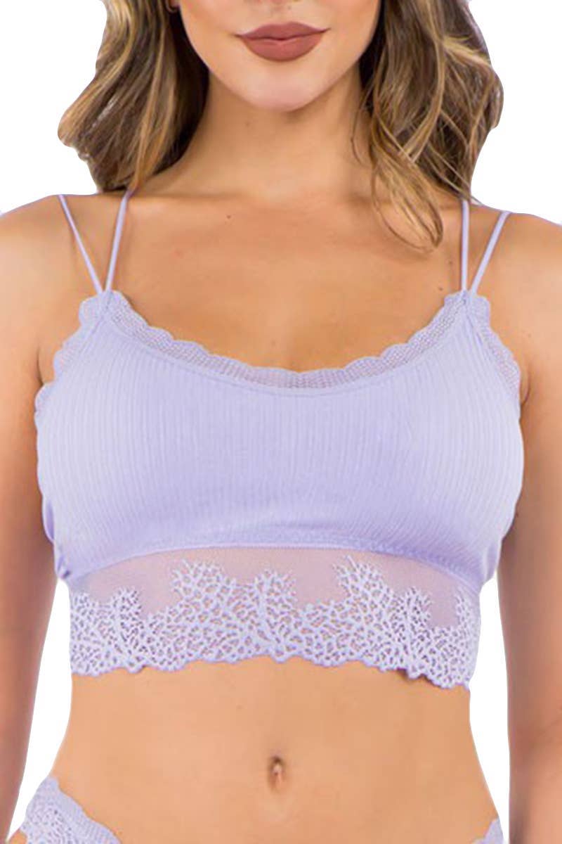 Anemone Ribbed Lace Bralette