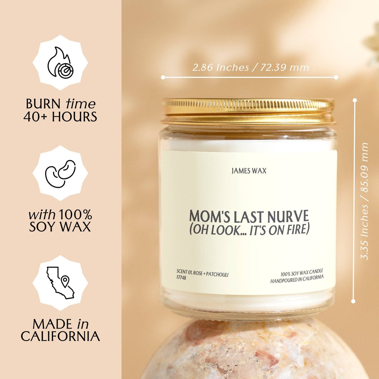 James Mom's Last Nerve (Oh Look... It's On Fire) Candle Mom Gift Stress Relief For Stressed Moms F774B
