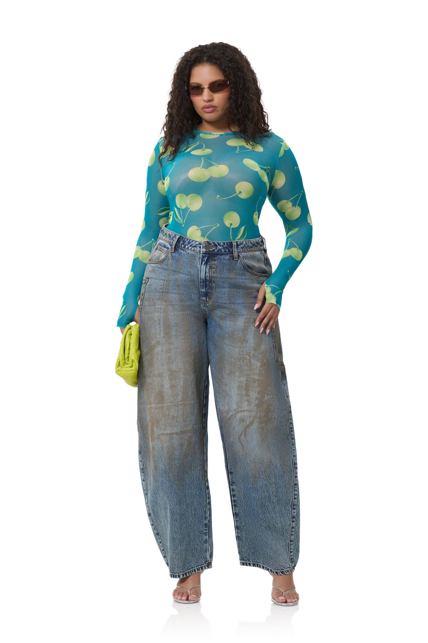 AFRM Kaylee Top - Teal Cherry