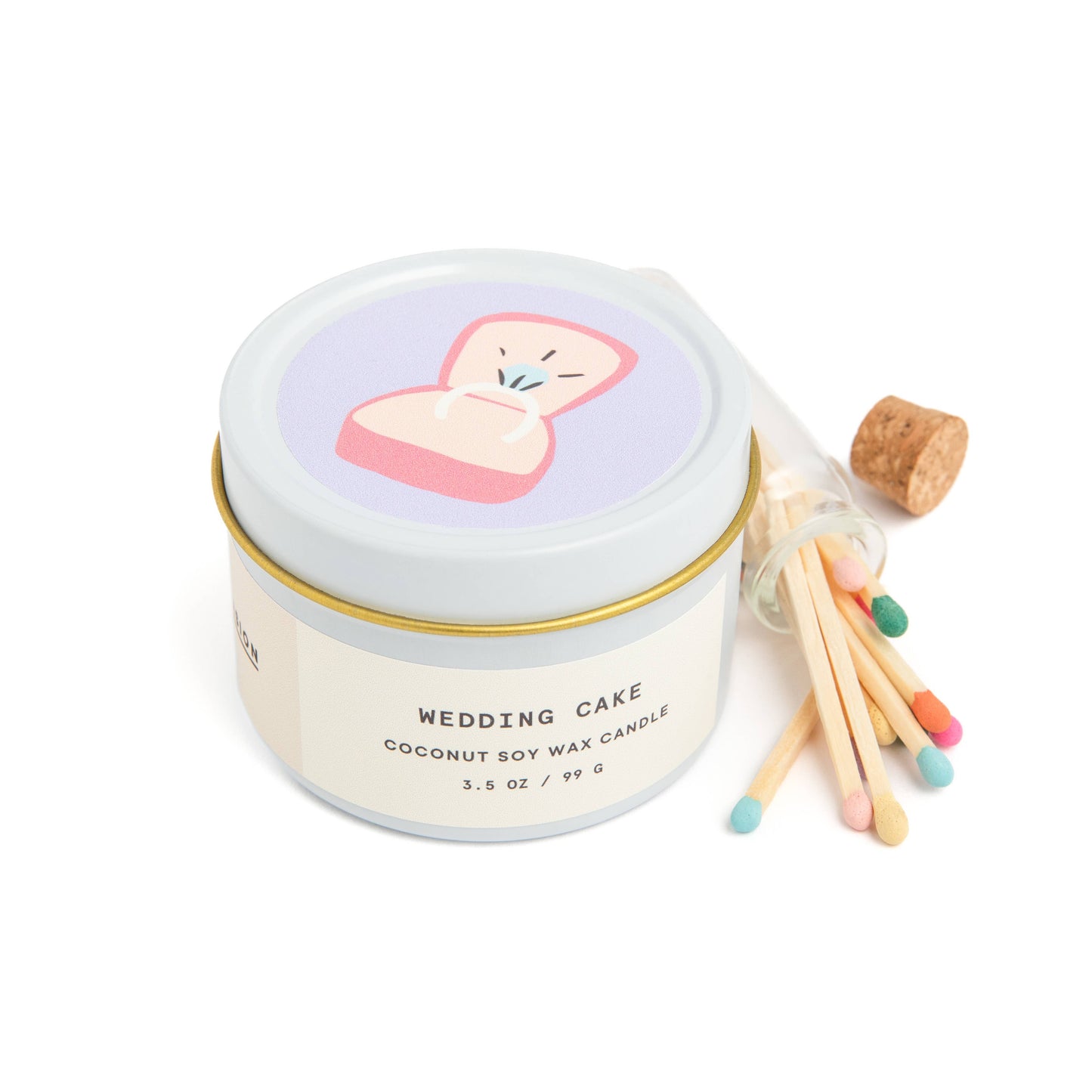 Enlighten Wedding Cake Scented Candle and Matches Set