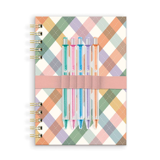 Studio As If Argyle Harper Split-Spiral Notebook & Pen Set