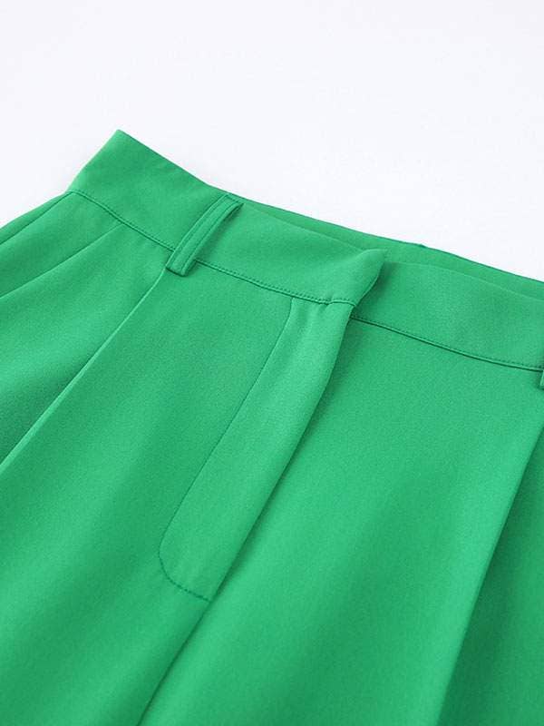 Green Noma Pants green polyester high rise waist trousers
