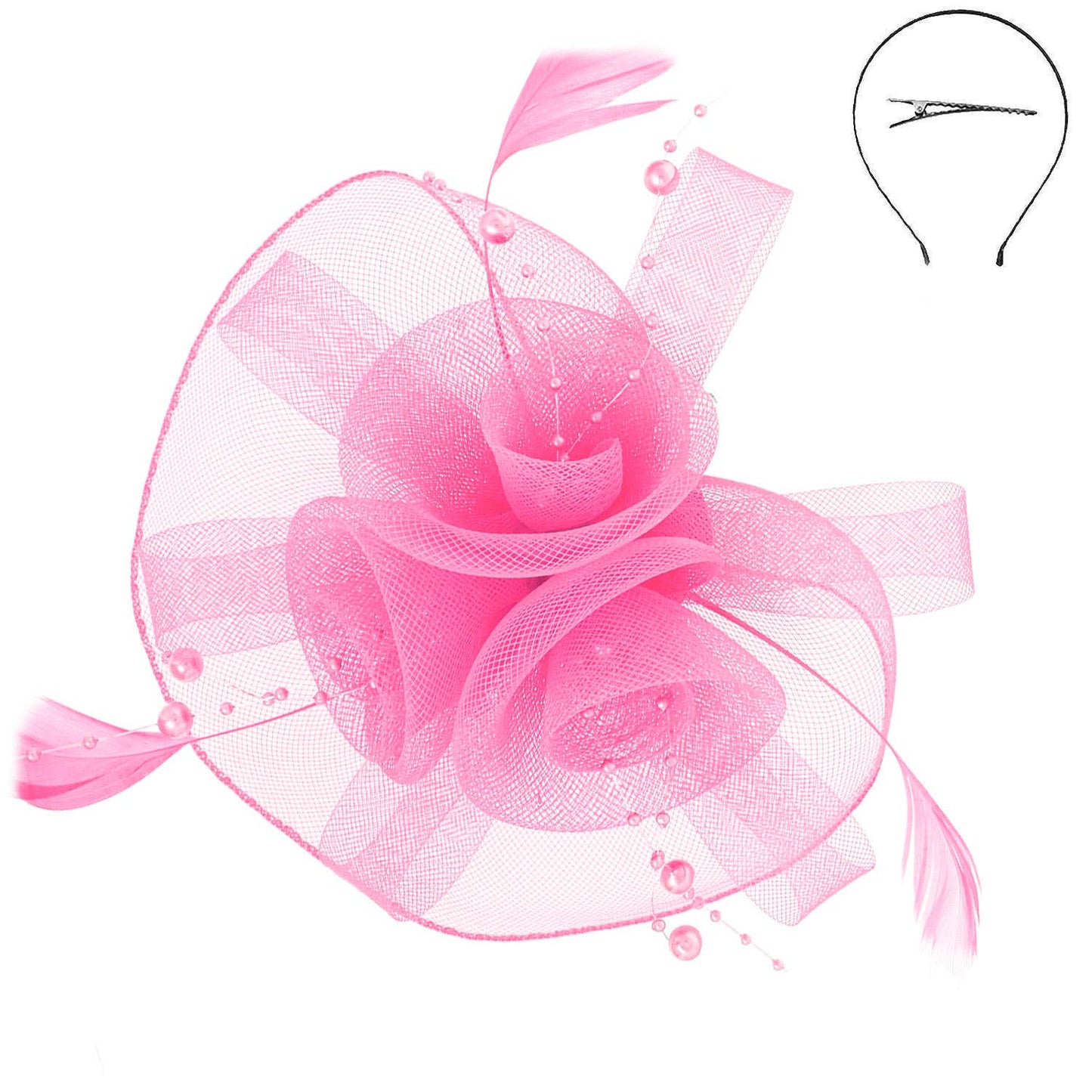 Sophia Fashion Fascinator with Feather Hair Clip