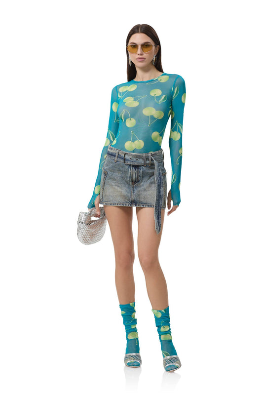 AFRM Kaylee Top - Teal Cherry