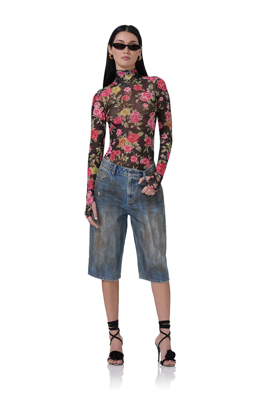AFRM Zadie Top - Wallpaper Rose