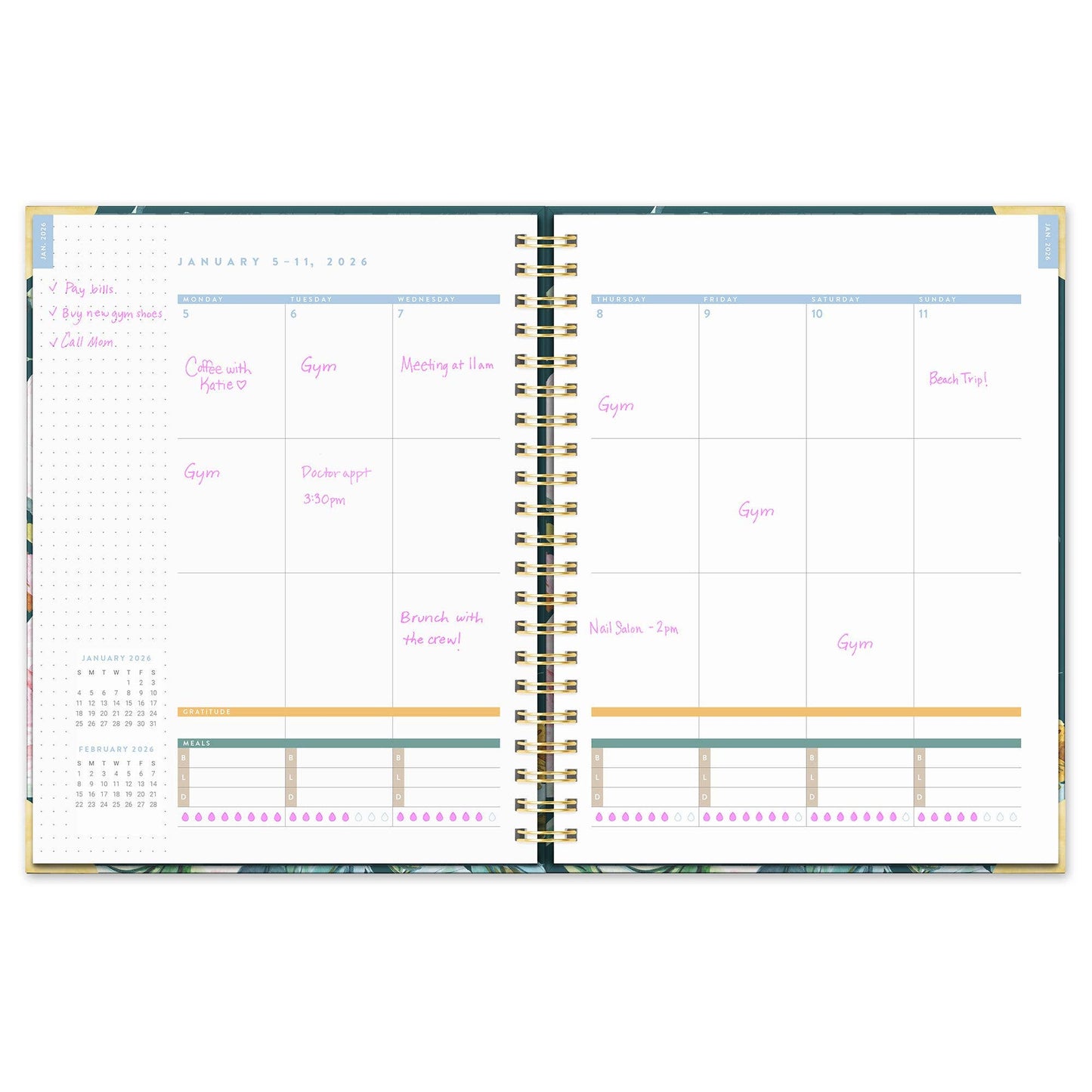 Studio Oh 2026 Bella Flora Extra-Large Spiral Planner