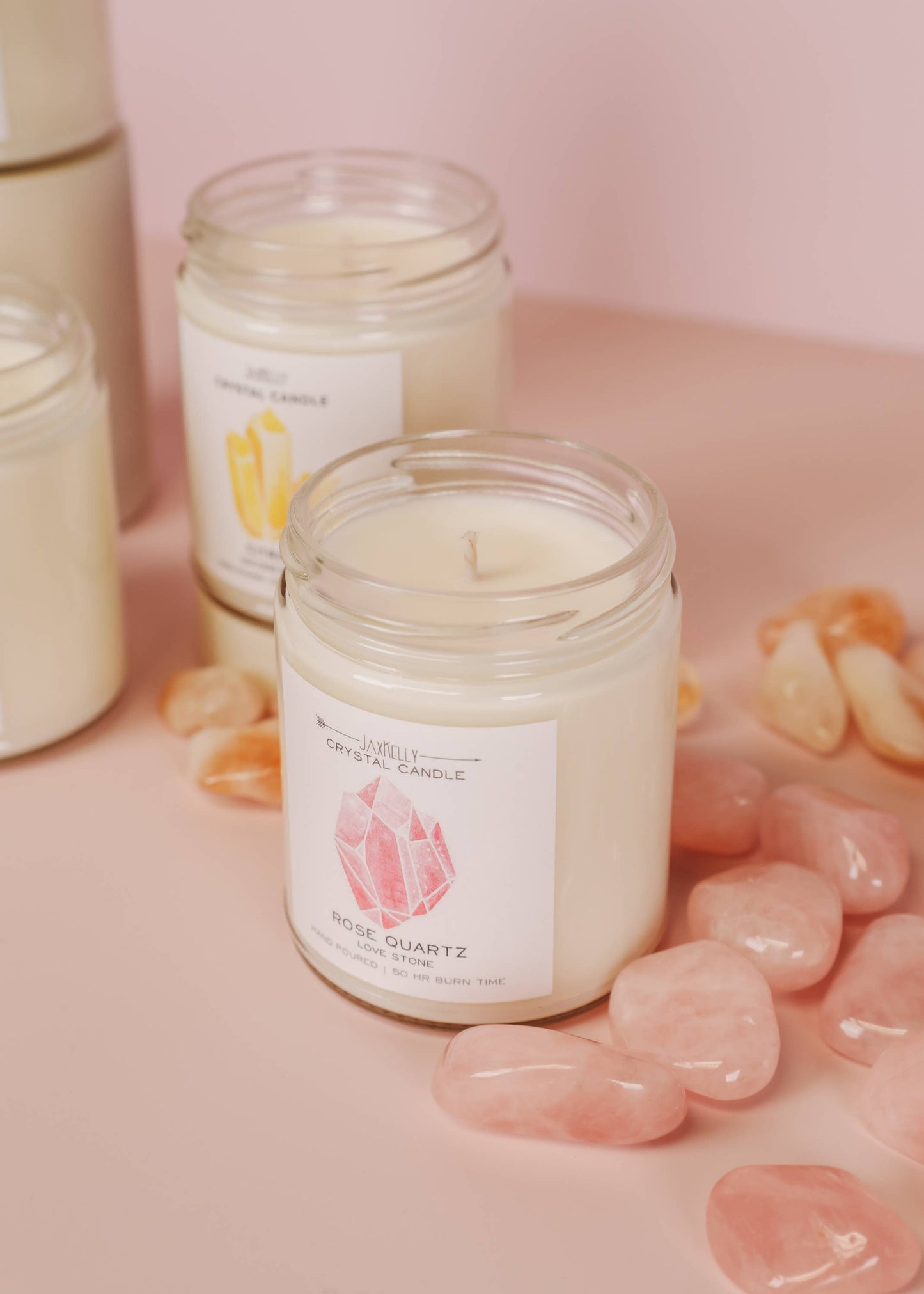 jax Crystal Candles - Rose Quartz