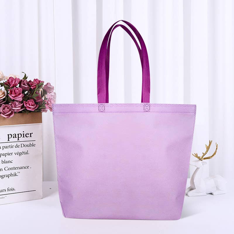 50pcs, 4 Sizes Purple Non-woven Gift Bag w/ Purple Handle