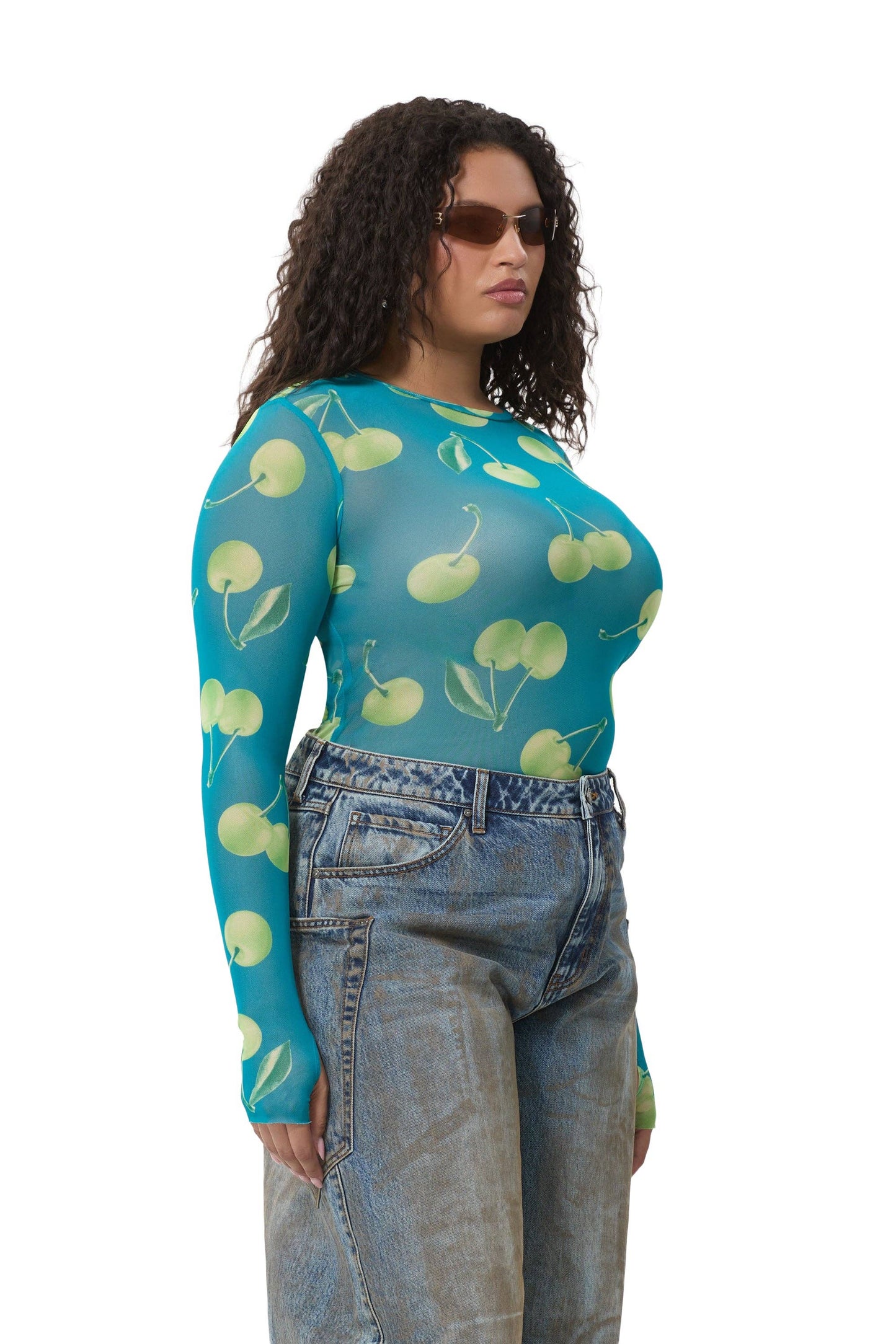 AFRM Kaylee Top - Teal Cherry