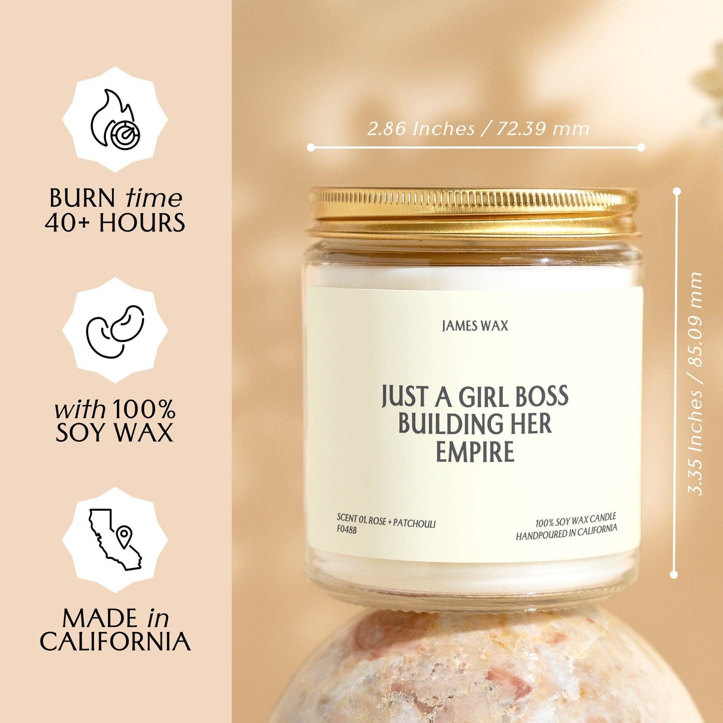 James Girl Boss Gift Just A Girl Boss Building Her Empire Candle Cheer Up Gift Entrepreneurial F048B