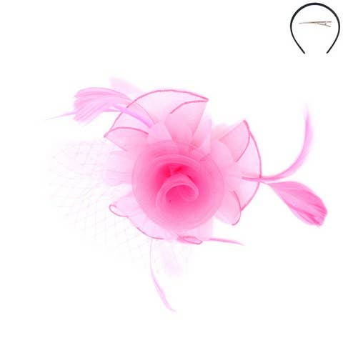 Sophia Rose Mesh Feather Fascinator