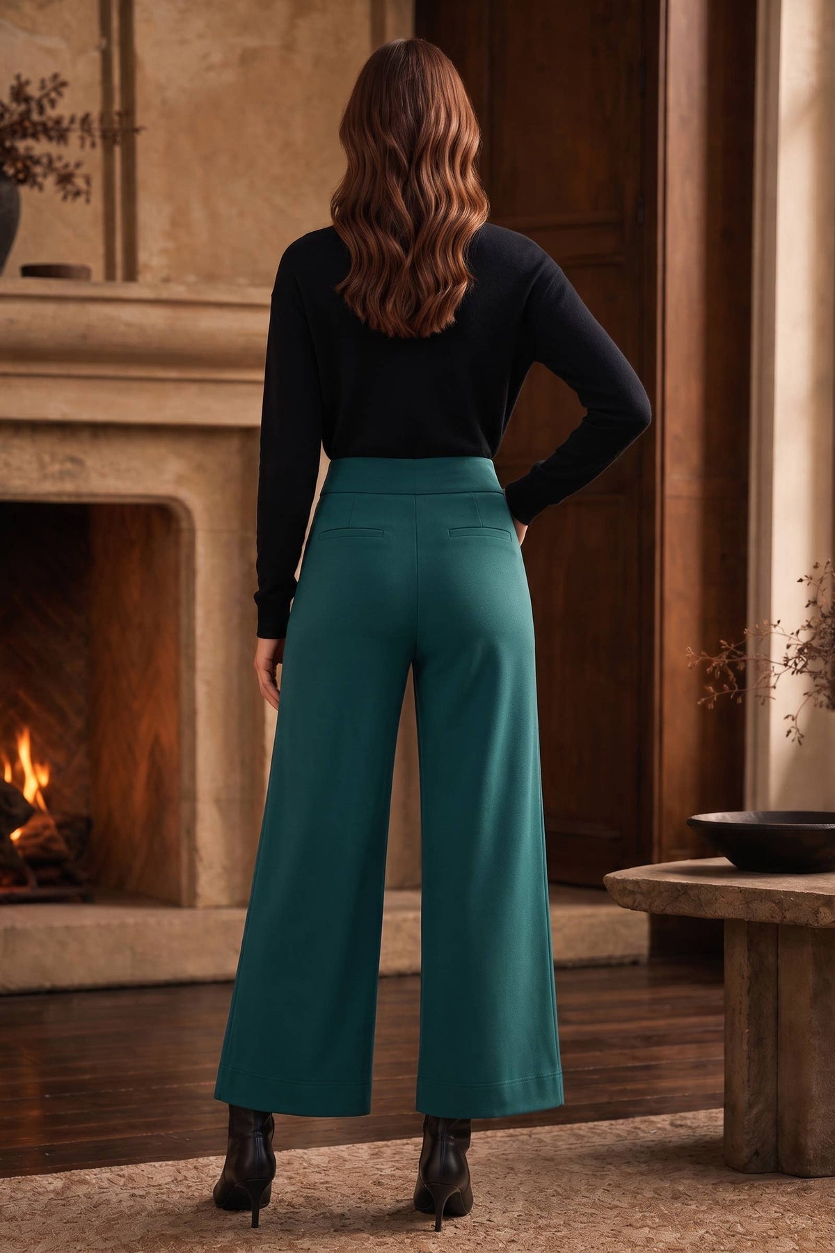 Dear Scarlett High Rise Twill Wide-Leg Pants