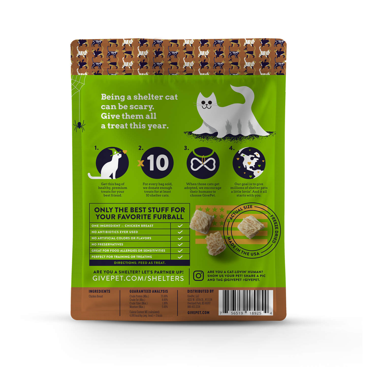GivePet Halloween Purr-ty Freeze-Dried Chicken Cat Treats